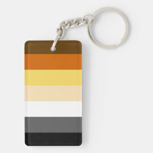 AWESOME GAY PRIDE AND BEAR PRIDE COLORS KEY RING