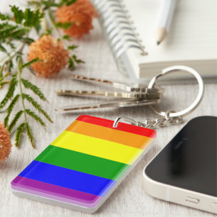 AWESOME GAY PRIDE RAINBOW FLAG KEY RING