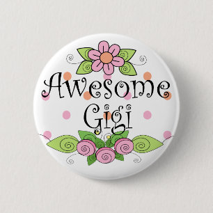 Awesome Gigi T-Shirt 6 Cm Round Badge