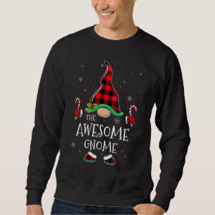 Awesome Gnome Buffalo Plaid Matching Family Christ Sweatshirt