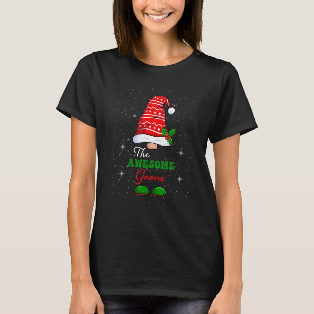 Awesome Gnome Family Matching Christmas  Pajama T-Shirt (Front)