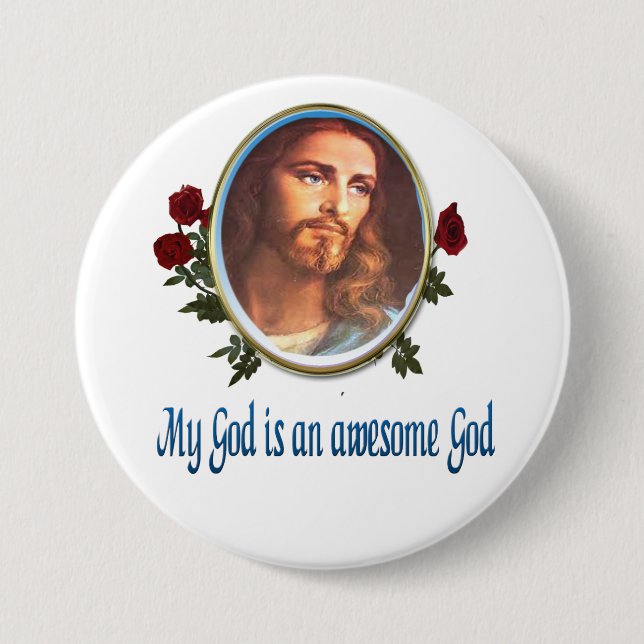 Awesome God 7.5 Cm Round Badge (Front)