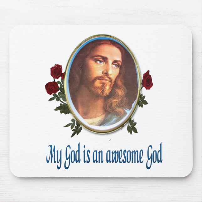 Awesome God Christian Mouse pad (Front)