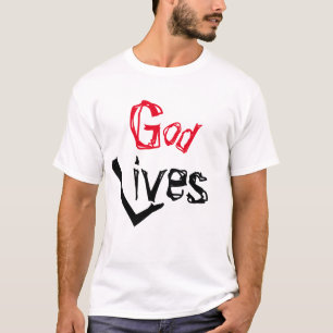 Awesome God Lives Stylish Inspirational Religious T-Shirt
