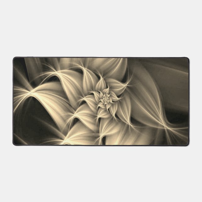 Awesome Gold Flower Fractal  Desk Mat (Front)