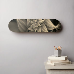 Awesome Gold Flower Fractal Skateboard