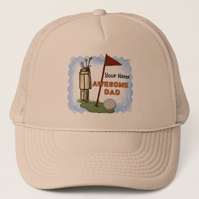 Awesome Golf Dad   Trucker Hat (Front)