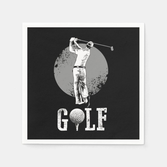 Awesome Golf Player Sports Golf Club Gift Napkin (Front)