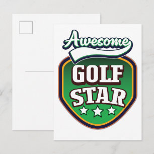 Awesome Golf Star Announcement Postcard