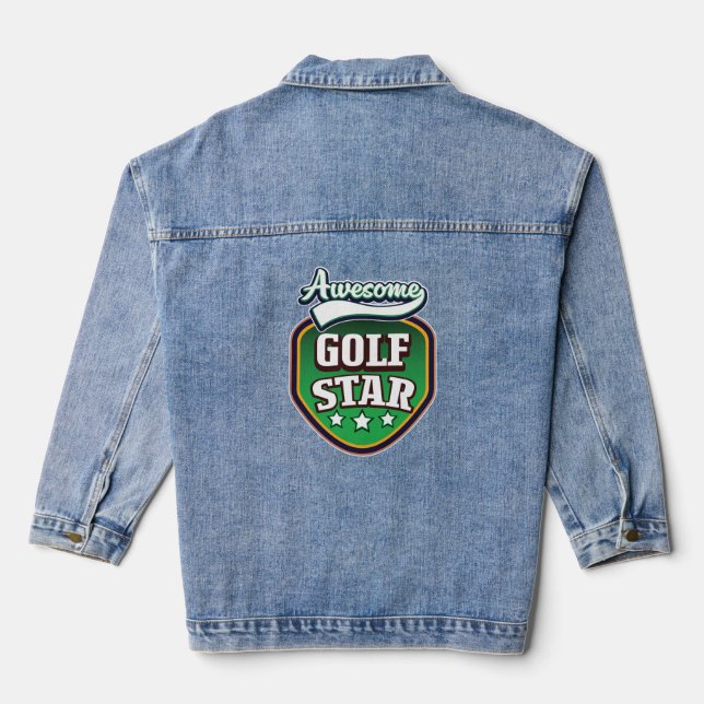 Awesome Golf Star  Denim Jacket (Back)