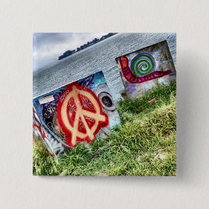 Awesome Graffiti Art in Berkeley California 15 Cm Square Badge