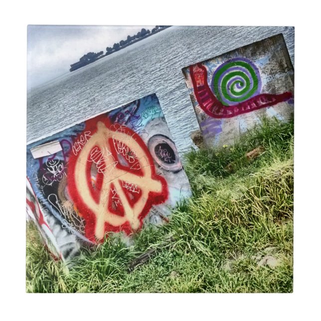 Awesome Graffiti Art in Berkeley California Tile (Front)