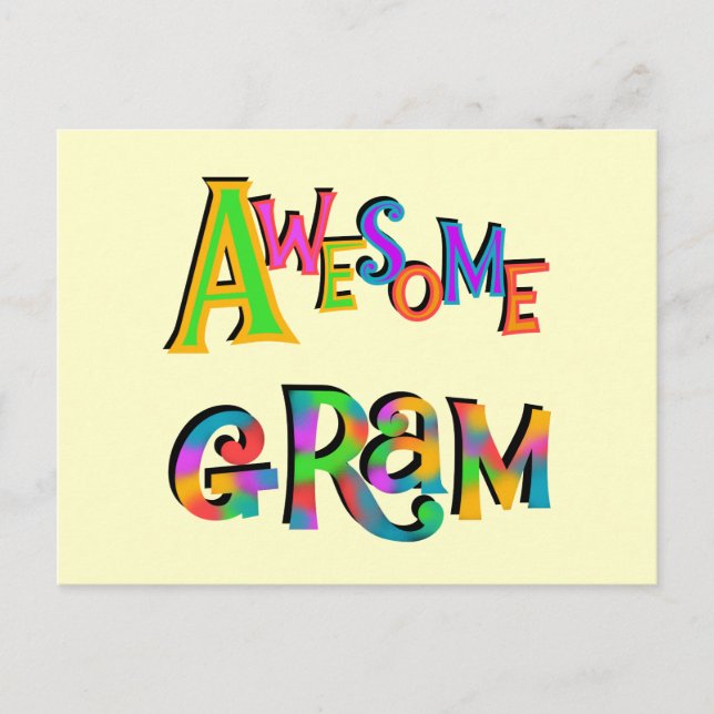 Awesome Gram T-shirts and Gifts Postcard (Front)