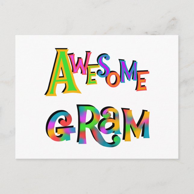 Awesome Gram T-shirts and Gifts Postcard (Front)