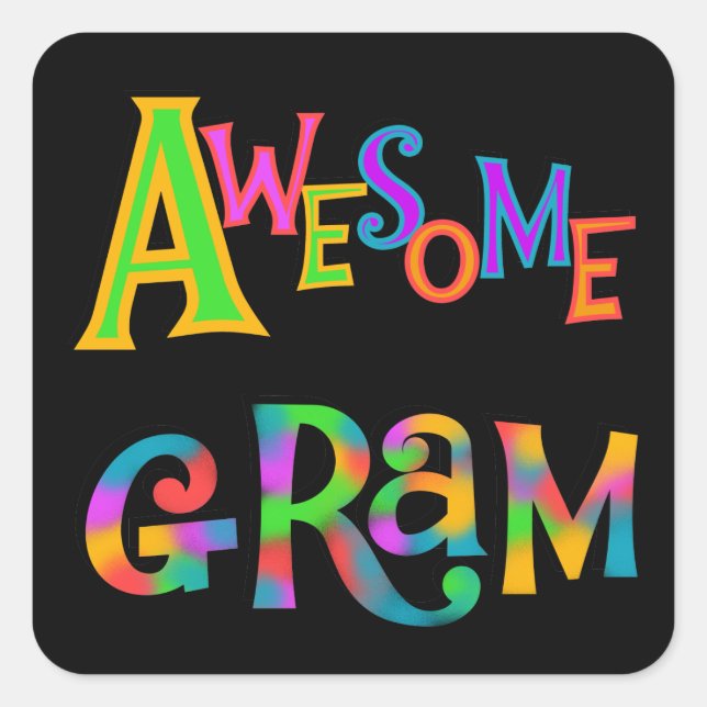 Awesome Gram T-shirts and Gifts Square Sticker (Front)