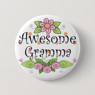 Awesome Gramma T-Shirt 6 Cm Round Badge