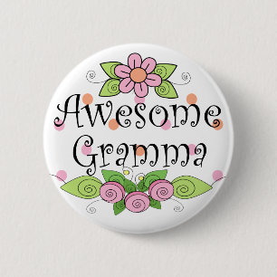 Awesome Gramma T-Shirt 6 Cm Round Badge