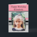 Awesome Granddaughter add photo grey birthday Card<br><div class="desc">For an awesome Granddaughter birthday greeting card.
This card is sure to put a smile on her face and make her feel special.
just add your personalised message inside and replace the photo with your own.
Colour scheme is pink and grey.</div>