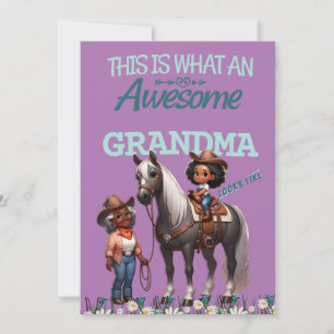 Awesome Grandma Cowgirl Mother's Day Personalised Card