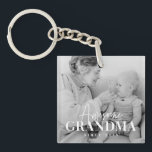 Awesome Grandma Since 20XX Simple Elegant Photo Key Ring<br><div class="desc">This simple and modern design is composed of serif and cursive typography and add a custom photo</div>