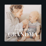 Awesome Grandma Since 20XX Simple Elegant Photo Magnet<br><div class="desc">This simple and modern design is composed of serif and cursive typography and add a custom photo</div>
