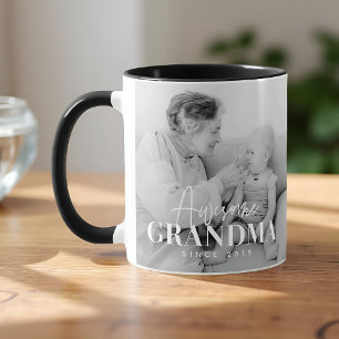 Awesome Grandma Since 20XX Simple Elegant Photo Mug