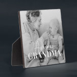 Awesome Grandma Since 20XX Simple Elegant Photo Plaque<br><div class="desc">This simple and modern design is composed of serif and cursive typography and add a custom photo</div>