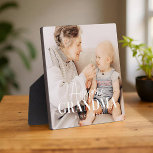 Awesome Grandma Since 20XX Simple Elegant Photo Plaque