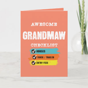Awesome Grandmaw Western Cowgirl Checklist Custom Card