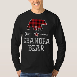 Awesome Grandpa Bear Red Plaid Graphic Father Day T-Shirt