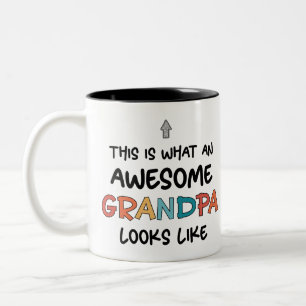 Awesome Grandpa Funny Gifts for Grandpa Two-Tone Coffee Mug