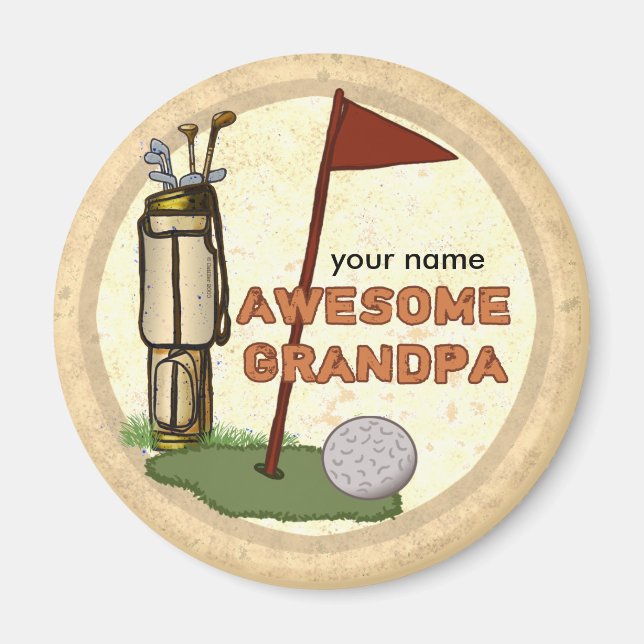 Awesome Grandpa Golf   magnet (Front)