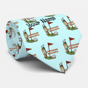 Awesome Grandpa Golf mens tie