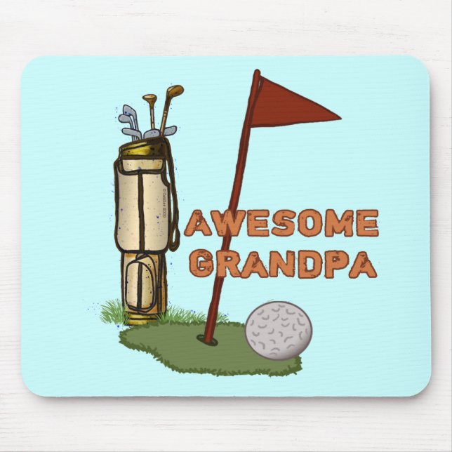 Awesome Grandpa Golf Mouse Pad (Front)