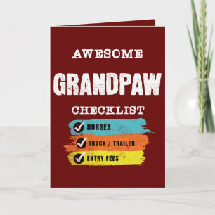 Awesome Grandpaw Western Cowboy Checklist Custom Card
