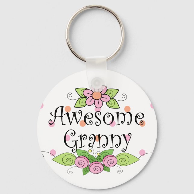 Awesome Granny T-Shirt Key Ring (Front)