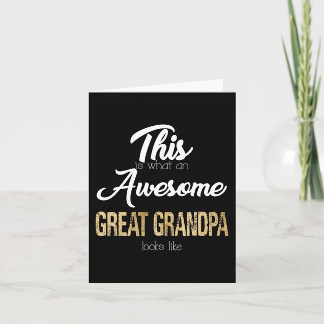 Awesome Great Grandpa Special Great Grandpa  Card (Front)