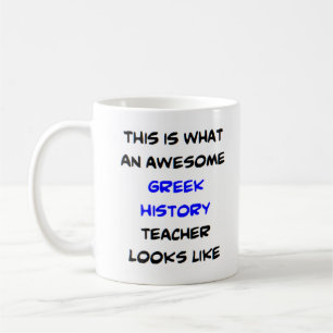 awesome greek history teacher coffee mug