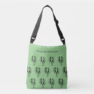 Awesome, Green and Silhouette Dancers Celebration Crossbody Bag
