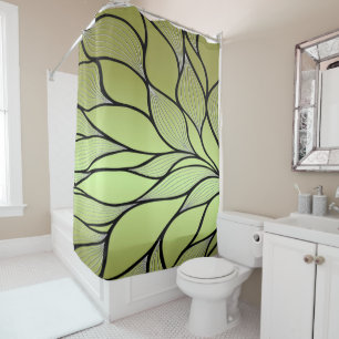 Awesome Green Creative Leave Pattern  Shower Curtain