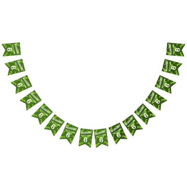 Awesome green dinosaur theme Birthday party Bunting (All)