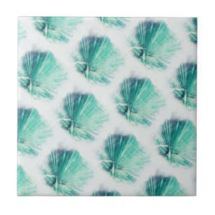 Awesome Green Palm Tree Leaf Pattern Ceramic Tile
