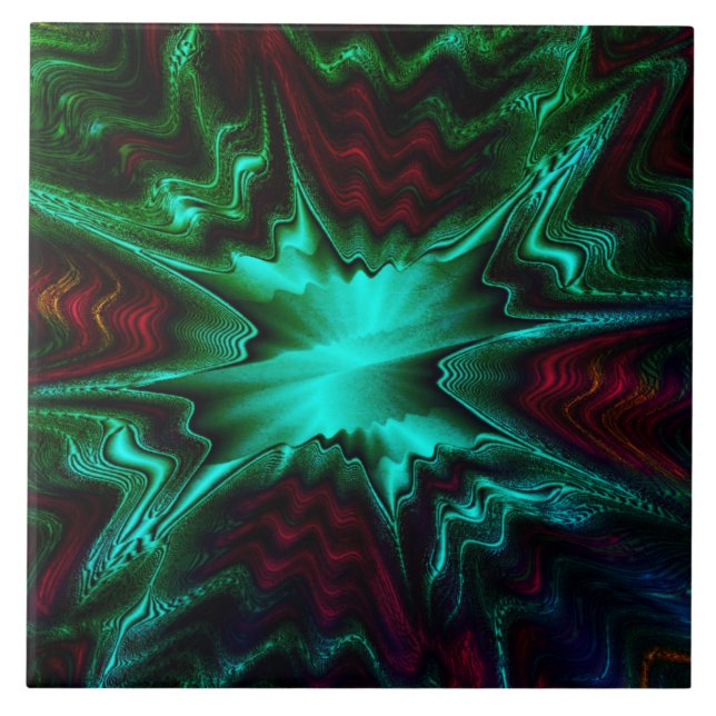 Awesome Green Quartz  Ceramic Tile (Front)