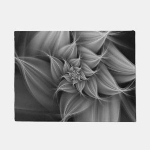Awesome Grey Flower Fractal Doormat