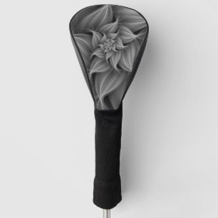 Awesome Grey Flower Fractal Golf Head Cover