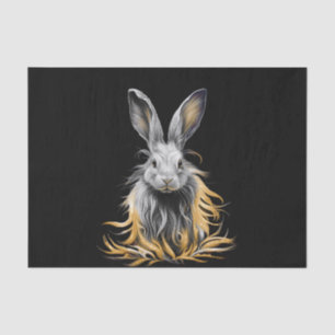Awesome Grey Rabbit on Fire  Tissue Paper
