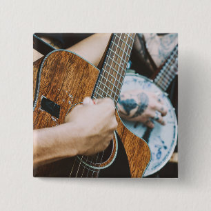 Awesome Guitar 15 Cm Square Badge