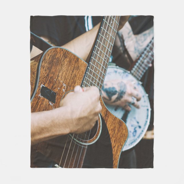 Awesome Guitar Fleece Blanket (Front)