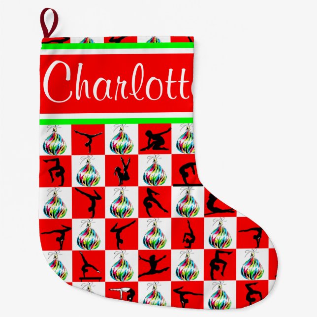 AWESOME GYMNAST PERSONALIZED CHRISTMAS STOCKING (Front)