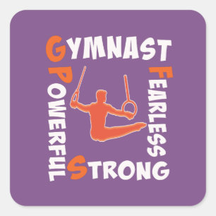 Awesome Gymnastics Boy Gymnast power strength Square Sticker